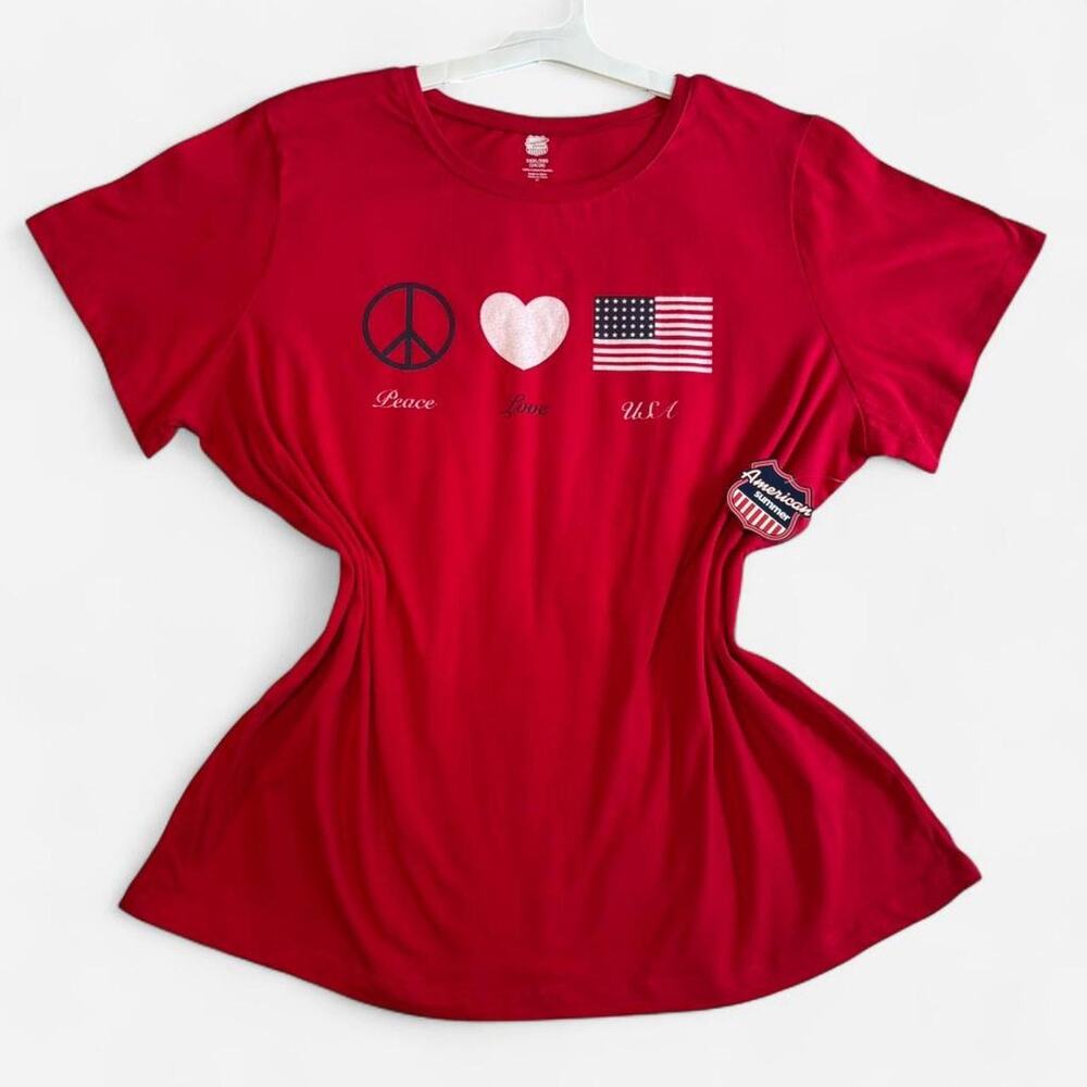 American summer Women's XXXL Red Graphic Tee